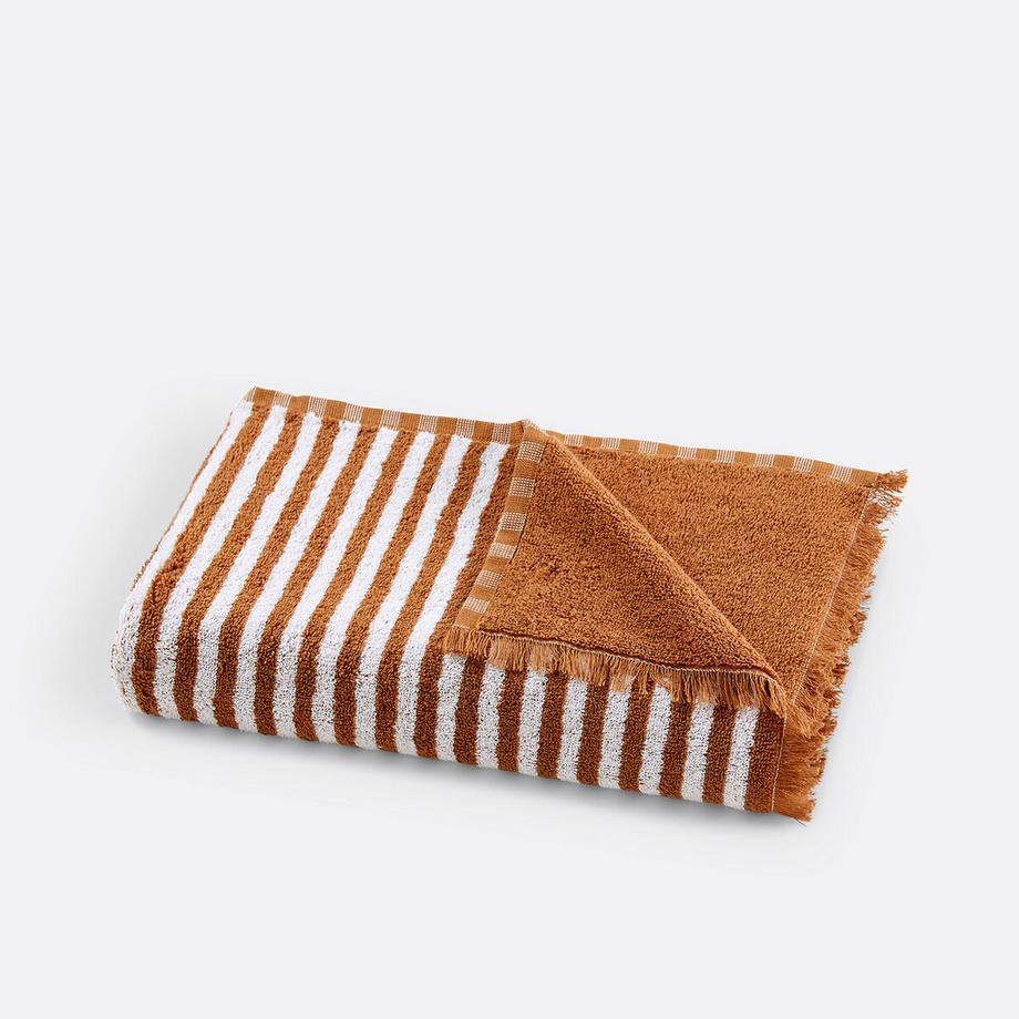Drap de bain rayé éponge 500 g