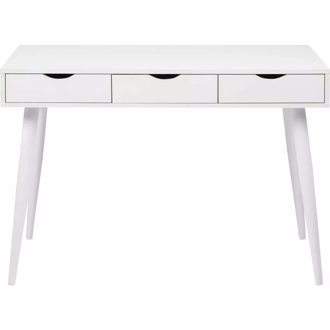 Neptun 3 Drawer Office Desk in White, none
