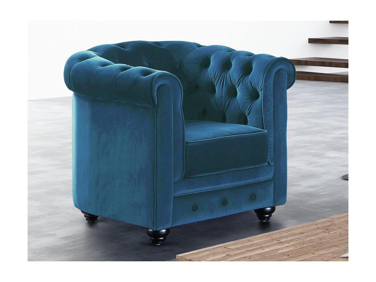 Vente-unique Fauteuil CHESTERFIELD Velours  