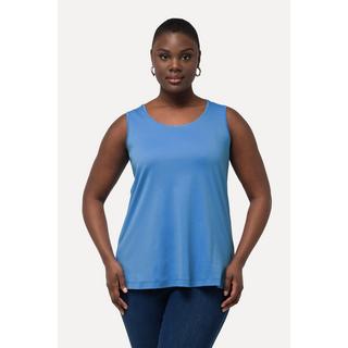 Ulla Popken Top Cotone Pima Taglio Svasato Scollo Girocollo Senza Maniche  