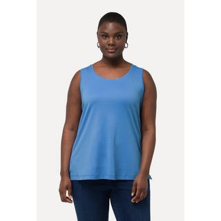 Ulla Popken Top Cotone Pima Taglio Svasato Scollo Girocollo Senza Maniche  