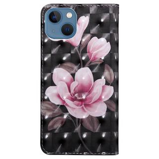 Cover-Discount  iPhone 14 Plus - Etui Glitzer Effekt Blumen Rosa 