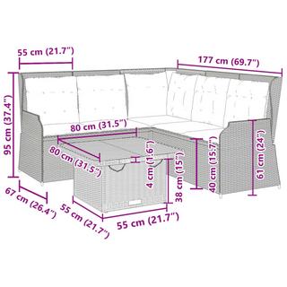 VidaXL set salotti da giardino Polirattan  