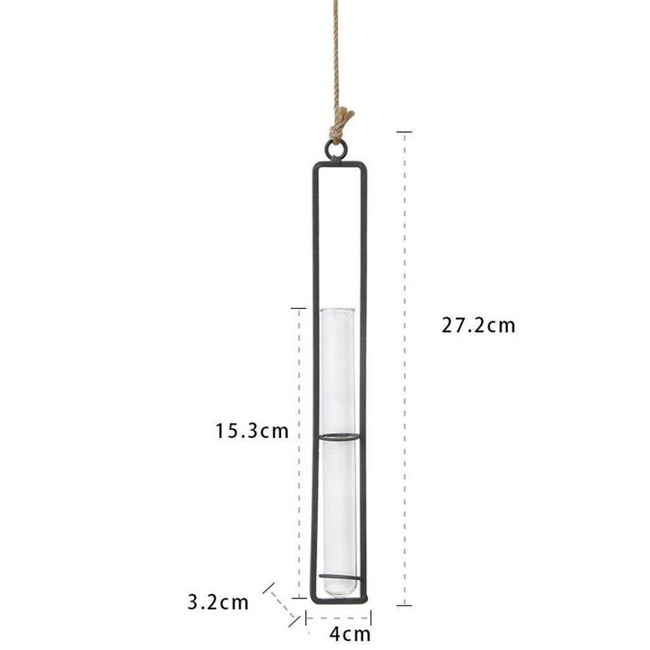 Northio  Vase suspendu en verre avec cadre en acier 