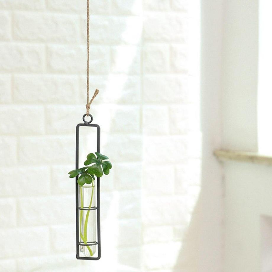 Northio  Vase suspendu en verre avec cadre en acier 