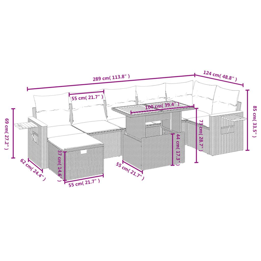 VidaXL Ensemble de canapés de jardin rotin synthétique  