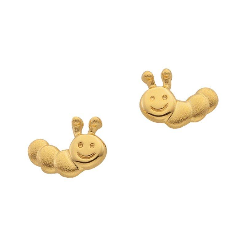 MUAU Schmuck  Clous d'oreilles or jaune 750, 6x8mm 