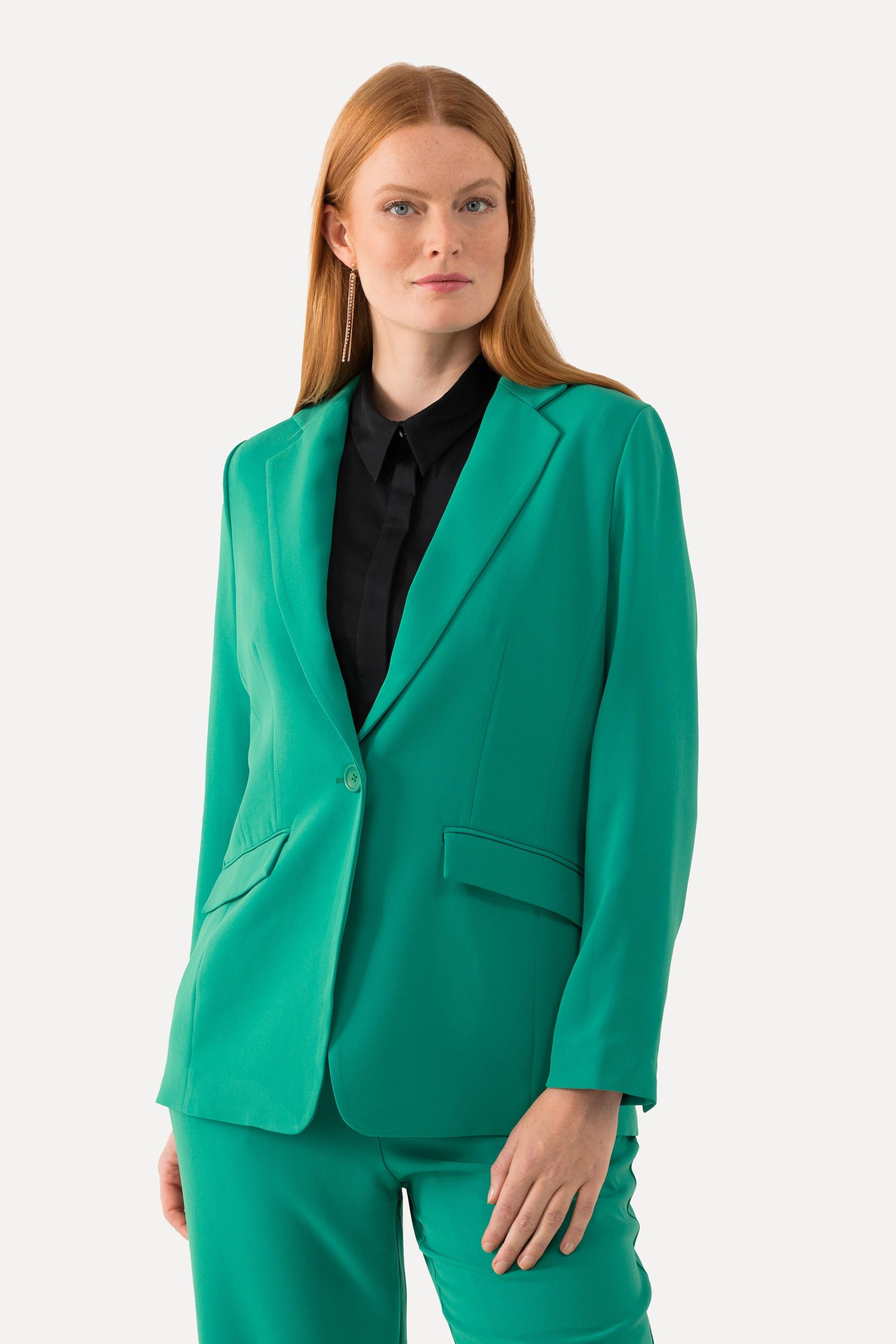 Ulla Popken  Blazer avec col à revers, poches à rabat et fermeture 1 bouton 