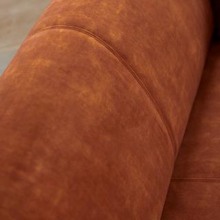 Tikamoon Ecksofa links aus terracottafarbenem Samt 270 x 180 cm, 4-Sitzer Finn  