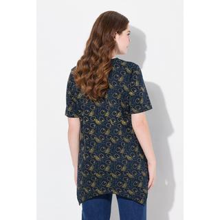 Ulla Popken  Shirt, A-Linie, V-Ausschnitt, 3/4-Arm, Biobaumwolle 