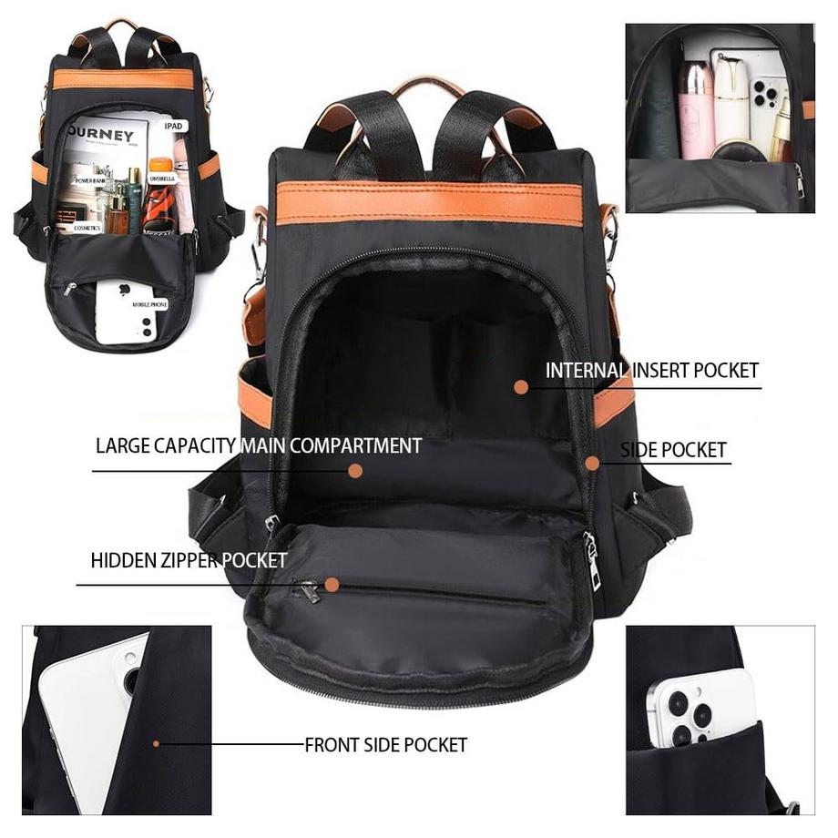 Only-bags.store  Sac à dos petit, sac antivol, mini sac à dos pour , sac à dos de ville moderne et élégant pour l'école, le travail et les voyages 