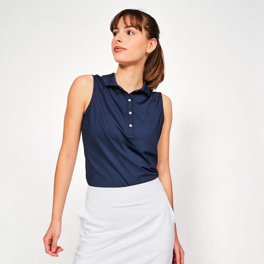 Polo femme sans manches golf polyester