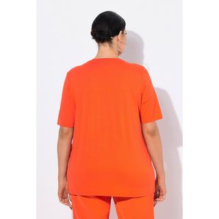 Ulla Popken T-shirt Taschino Scollo a V Mezze Maniche  