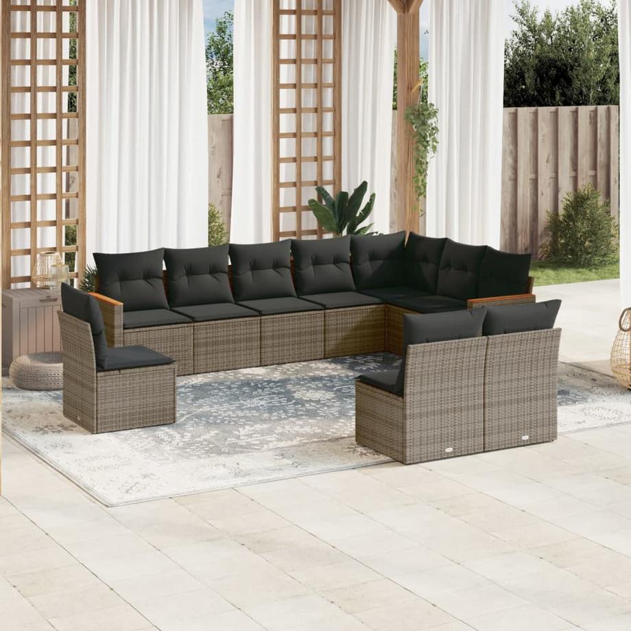 VidaXL set divano da giardino Polirattan  