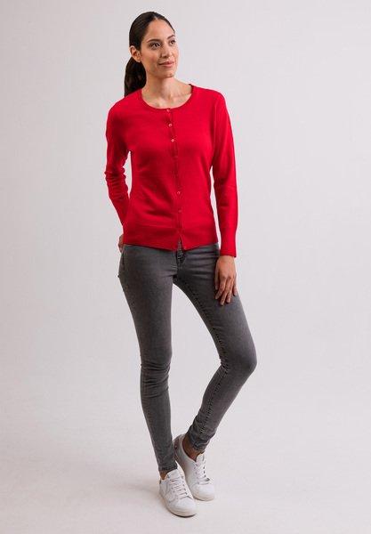 CASH-MERE.CH Kaschmir Rundhals Cardigan  