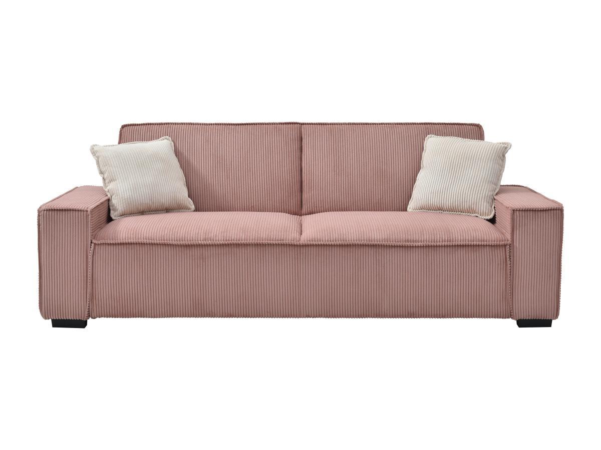 Vente-unique Sofa 3-Sitzer mit Schlaffunktion - Cord - Rosa - SEKOTA  