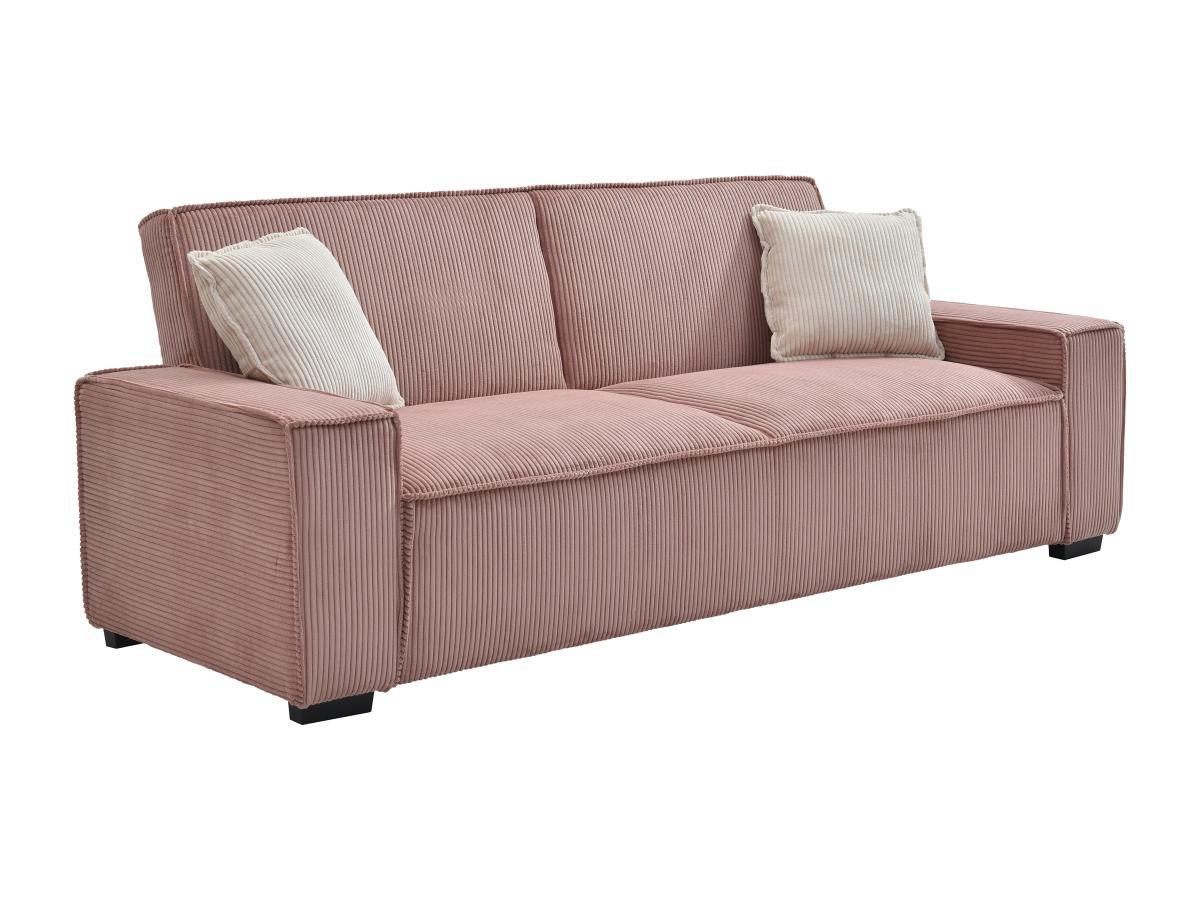 Vente-unique Sofa 3-Sitzer mit Schlaffunktion - Cord - Rosa - SEKOTA  