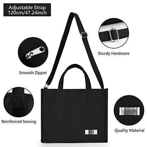 Only-bags.store Cordtasche Umhängetasche mit Reissverschluss Handtasche Shopper  