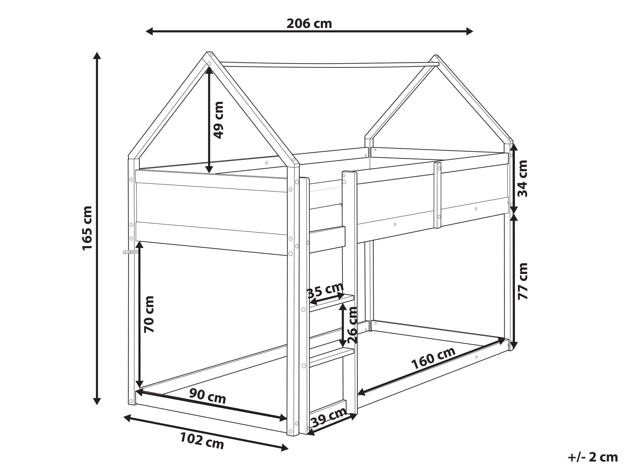 Beliani Lit à mit-hauteur en Bois de pin Scandinave DIENNE  