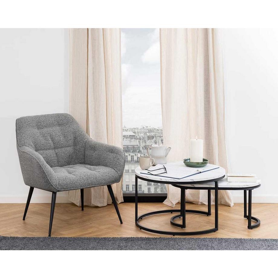 mutoni Fauteuil lounge Shields gris  
