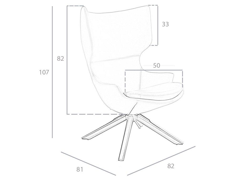 ANGEL CERDA Fauteuil pivotant en simili cuir  