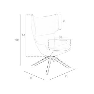 ANGEL CERDA Fauteuil pivotant en simili cuir  