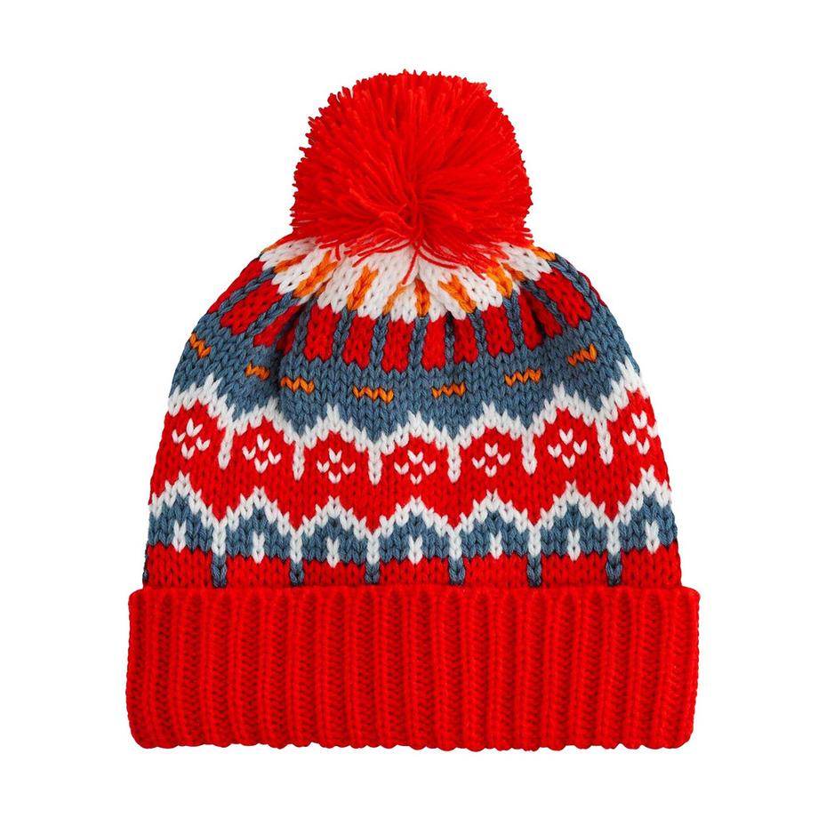 Beechfield Berretto da sci con motivo Fair Isle e pompon  