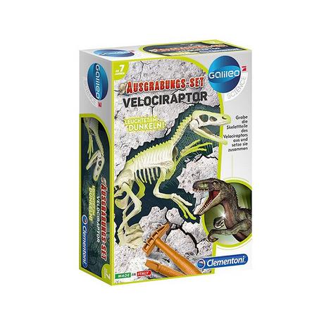 Clementoni  Ausgrabungsset Velociraptor Fluorescent 