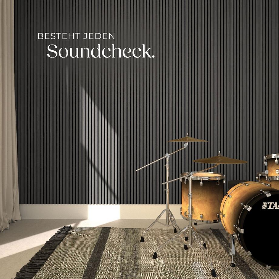 Tectake Akustikpaneele Sonic Wall je 60 x 120 x 2,1 cm, Größe flexibel anpassbar schallabsorbierender Filz  