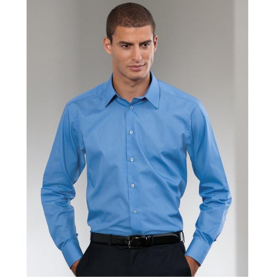 Russell Collection Popeline Camicia Maniche Lunghe Facile Manutenzione  