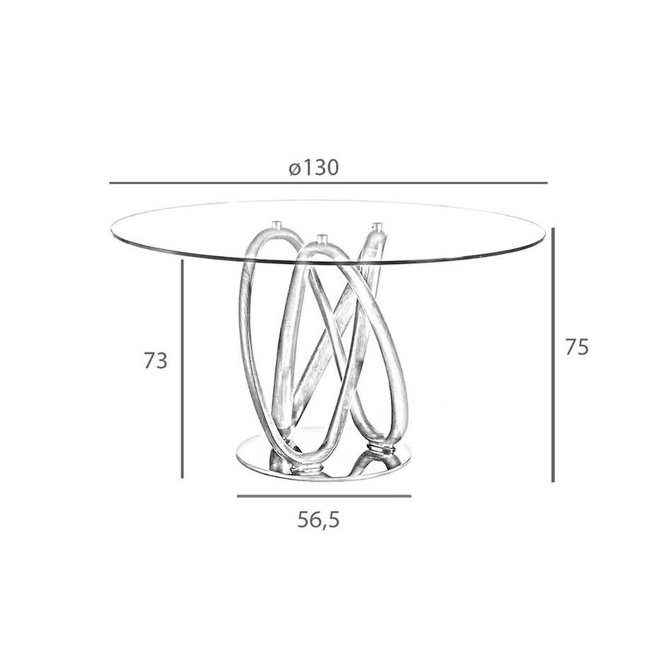 ANGEL CERDA Tavolo da pranzo rotonda vetro temperato e noce  