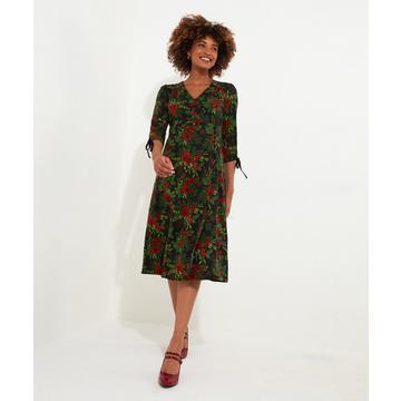 Robe Enveloppante Velours Florale