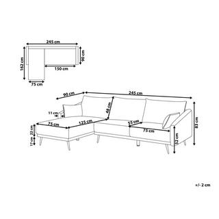 Beliani Ecksofa mit LED aus Samtstoff Modern VARDE  