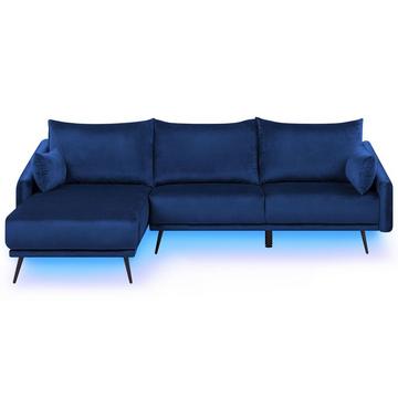 Ecksofa mit LED aus Samtstoff Modern VARDE