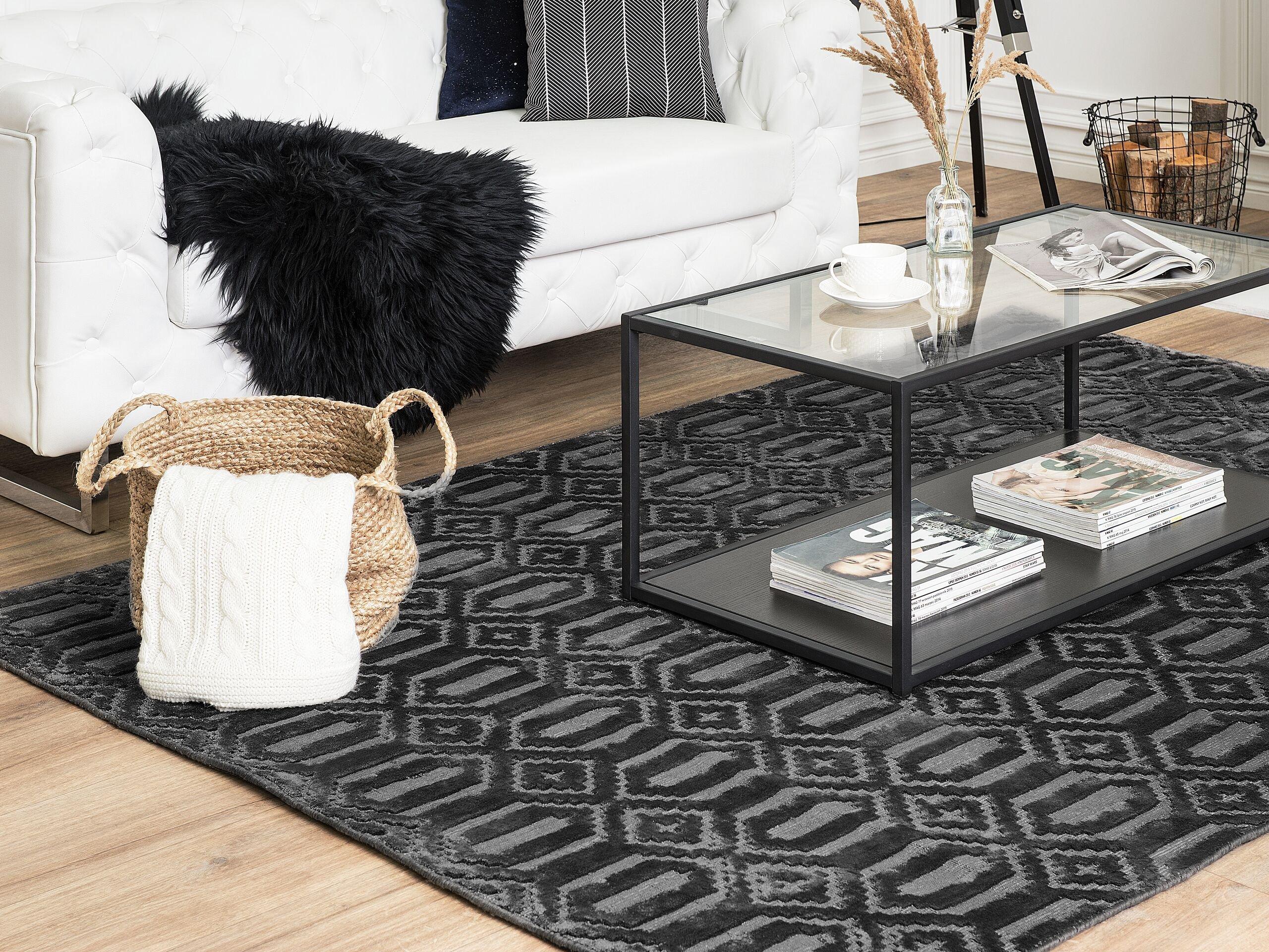 Beliani Tapis en Soie artificielle Moderne ADATEPE  