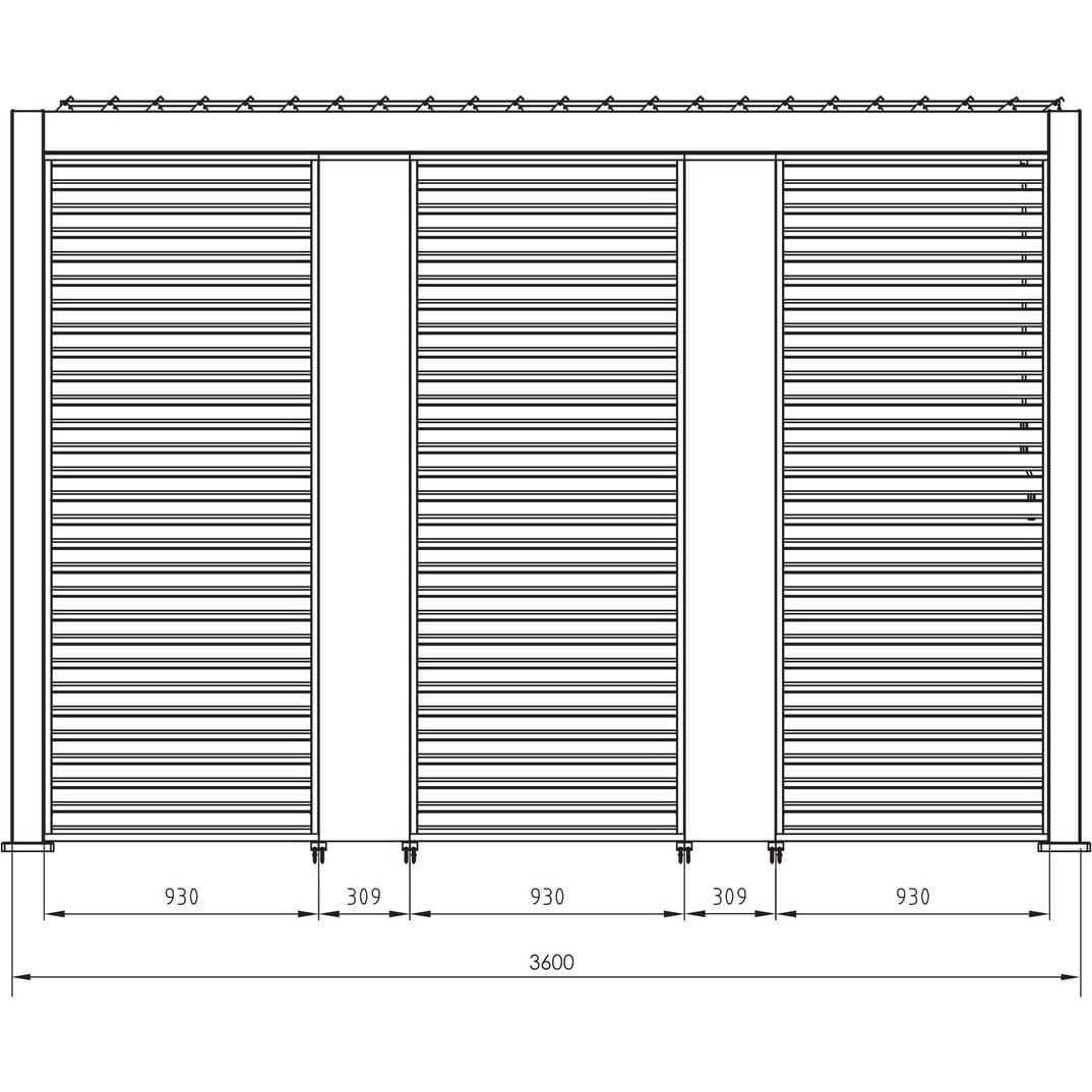 mutoni Panneau vertical Gazebo Ocean blanc  