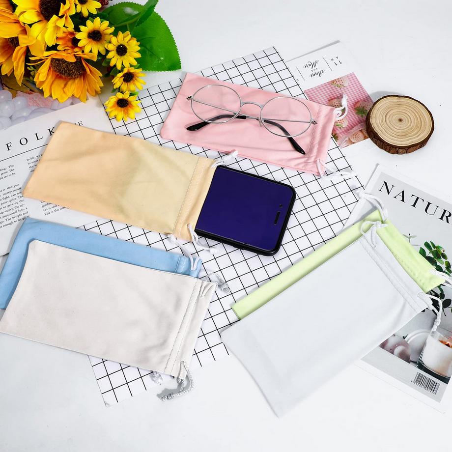 Only-bags.store Mikrofaser Brillenetuis Sonnenbrillentaschen 6 Stück  
