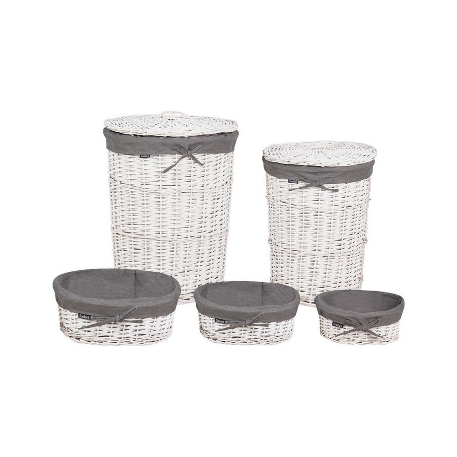 Beliani  Aufbewahrungskorb 5er Set aus Weidenholz  VAKARI 