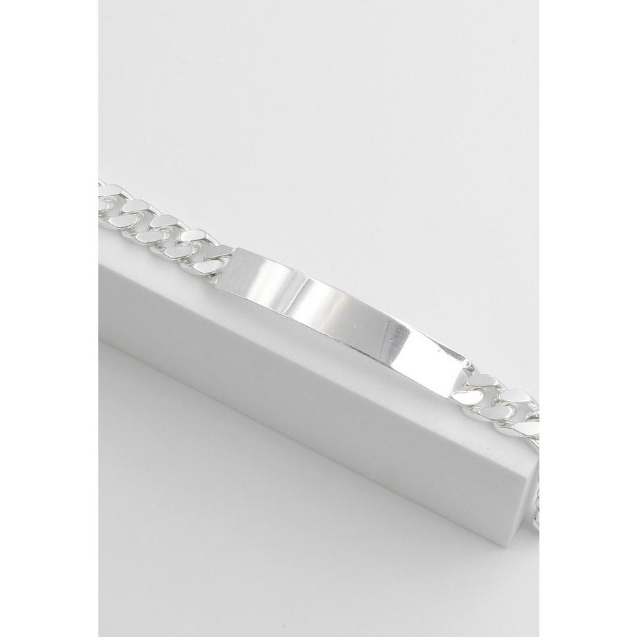 MUAU Schmuck  Bracelet d'identité en argent 925, 6mm, 19cm 