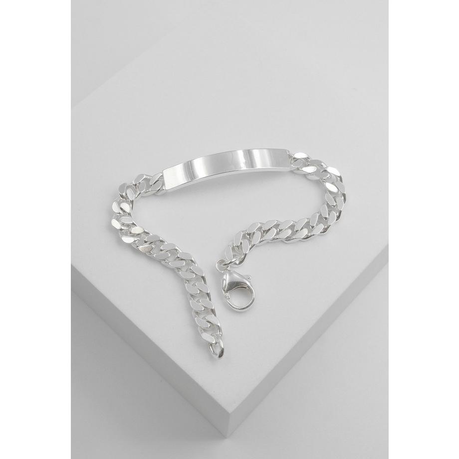 MUAU Schmuck  Bracelet d'identité en argent 925, 6mm, 19cm 