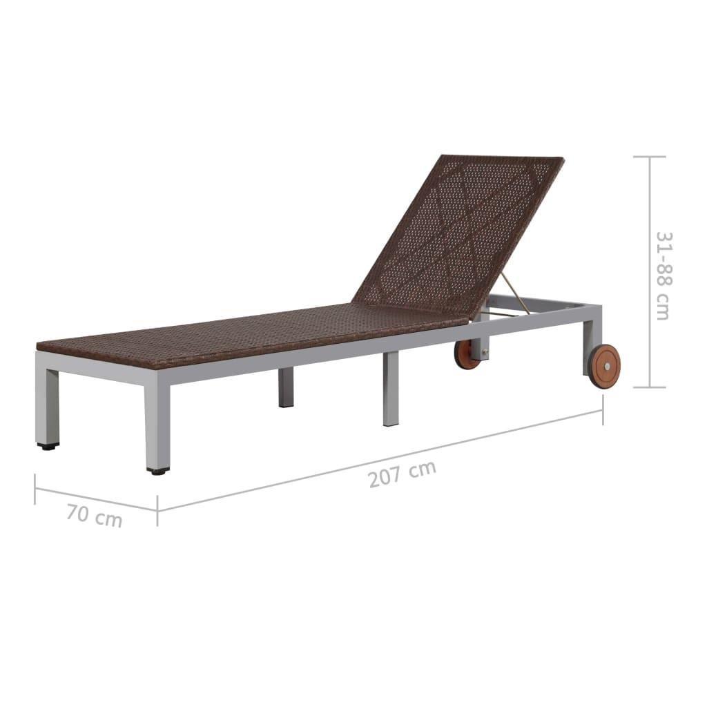 VidaXL Chaise longue rotin synthétique  