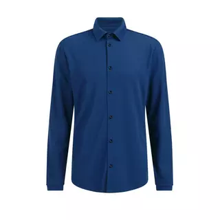 WE Fashion Herren-Slim-Fit-Stretchhemd  Blau Bedruckt