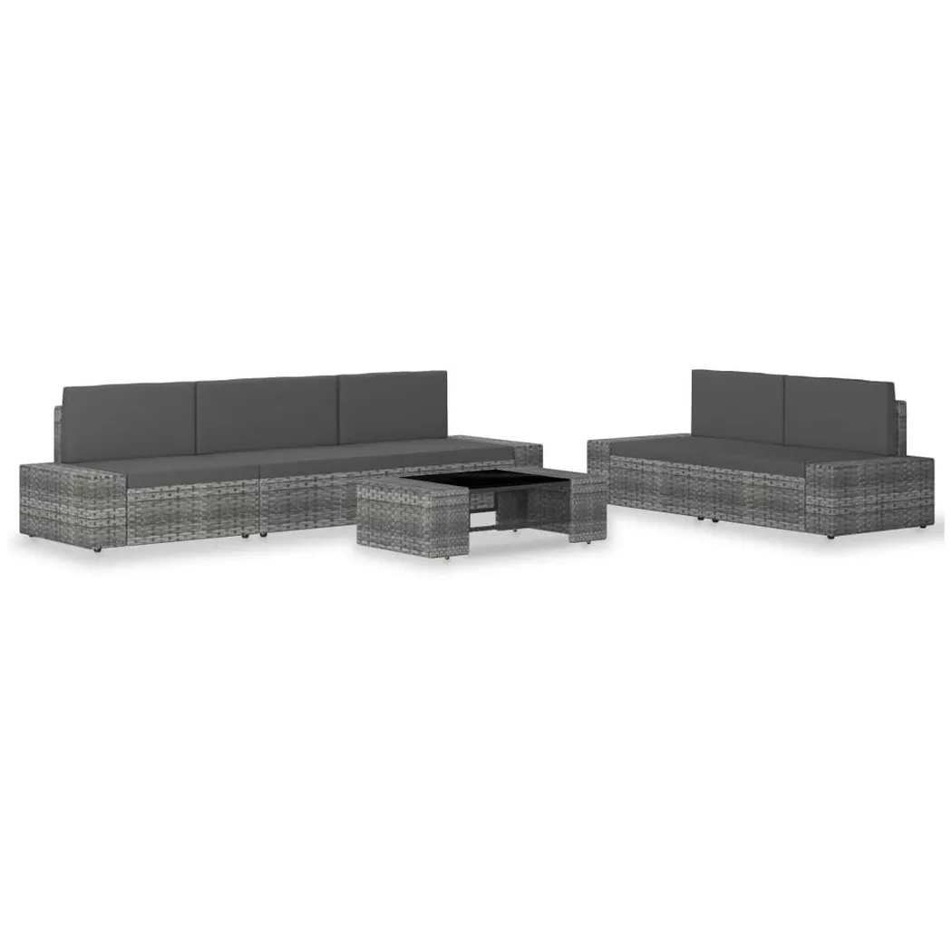 VidaXL - set divani da giardino, One Size, Grigio