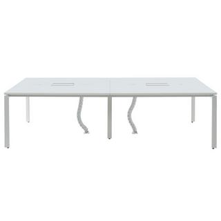 Vente-unique Scrivania bench per 4 persone L140 cm Bianco - DOWNTOWN  