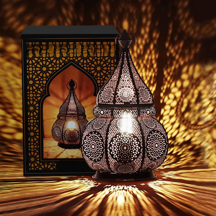 Alopini  Orientalische Lampe für Kerzen, Lampenhalter und LED-Lichterketten Marokkanisches Windlicht 