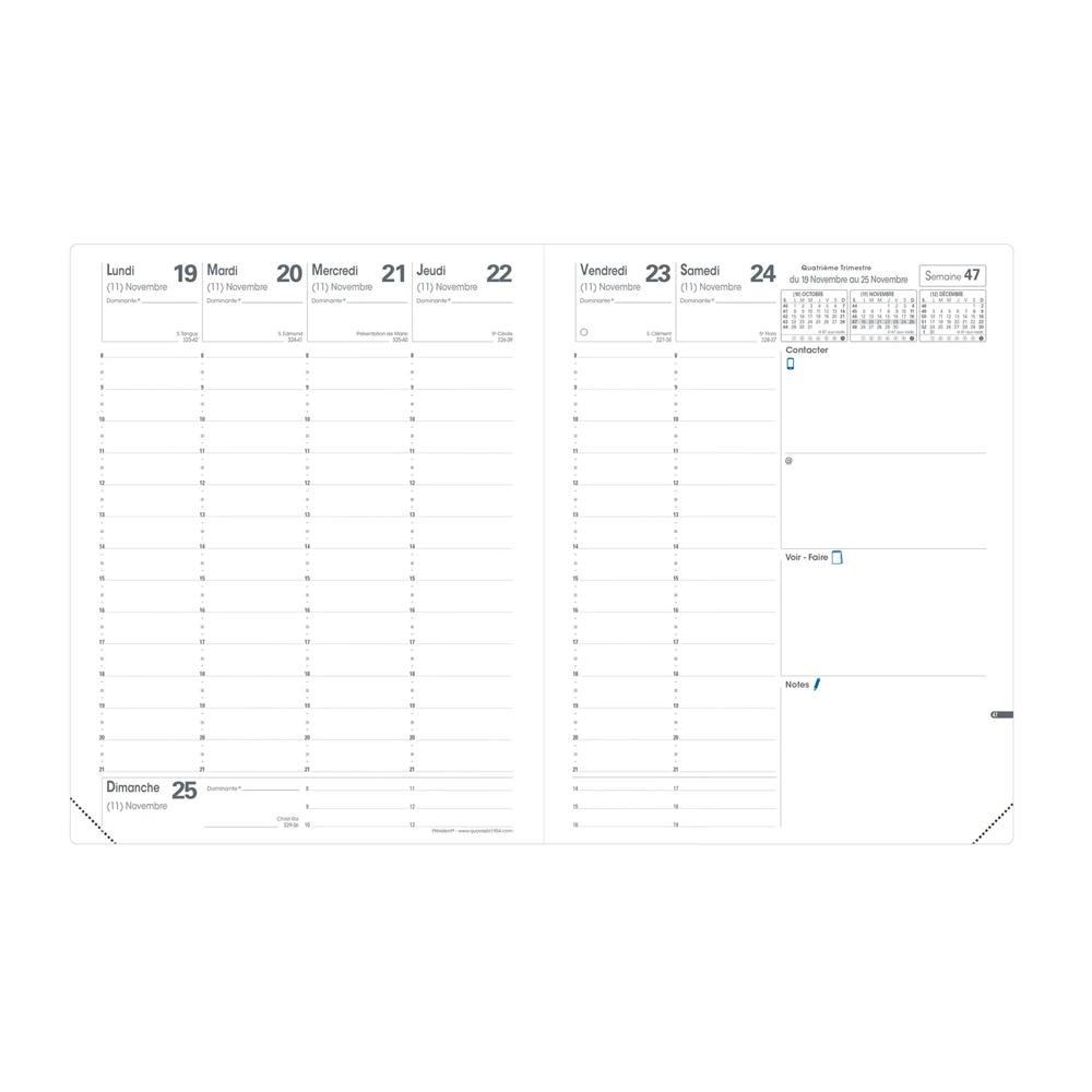 Quo Vadis Quo Vadis - Terminkalender - 2025 - Pre 777 - Die Woche Planning - Französisch - Club - Grün - Dez/Dez - 21x27 cm - Clairefontaine-Papier Weiß - Hergestellt in Frankreich  