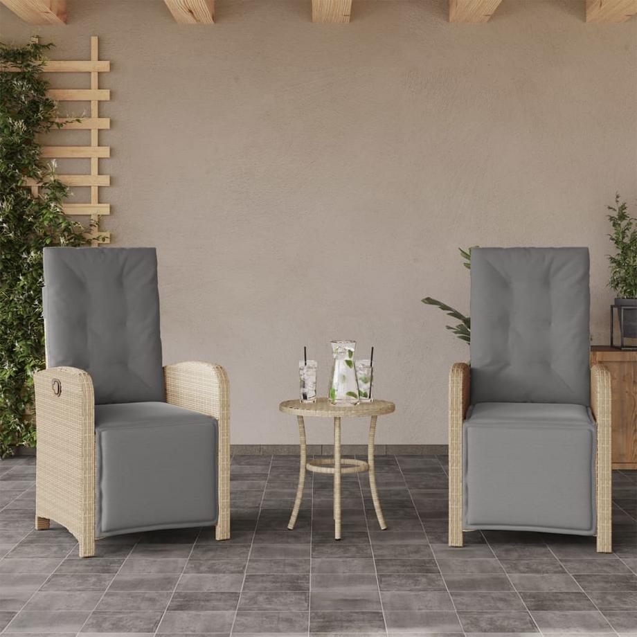 VidaXL Chaise de jardin inclinable rotin synthétique  