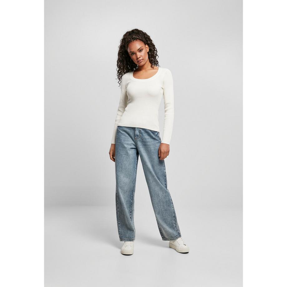 URBAN CLASSICS Damen Pullover Wide Neckline  