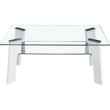 Table basse verre de sécurité blanc 110x80