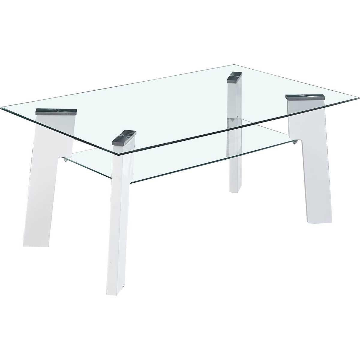 mutoni Couchtisch Durello Glas weiss 110x60  